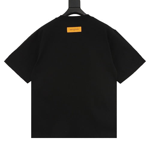 Louis Vuitton SS26 Tonal Monogram Jacquard & LV Logo Embroidered T-Shirt