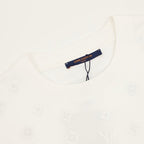Louis Vuitton SS26 Tonal Monogram Jacquard & LV Logo Embroidered T-Shirt