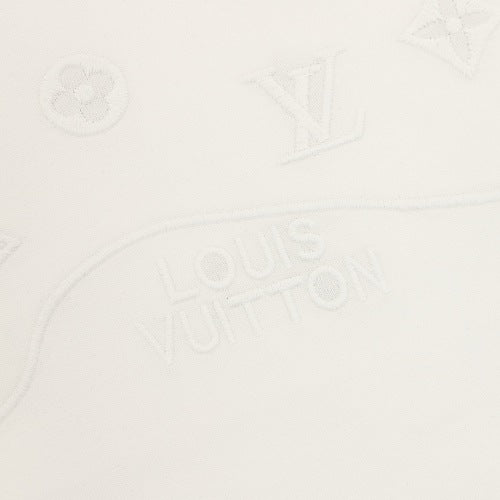 Louis Vuitton SS26 Tonal Monogram Jacquard & LV Logo Embroidered T-Shirt
