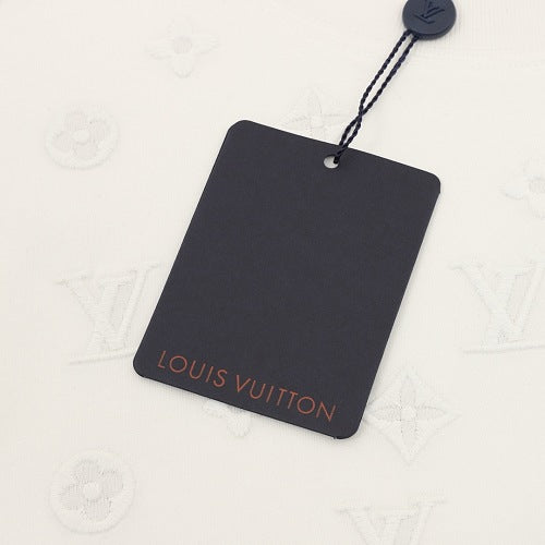 Louis Vuitton SS26 Tonal Monogram Jacquard & LV Logo Embroidered T-Shirt
