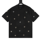 Louis Vuitton SS26 Floral Hot-Fix Crystal LV Logo T-Shirt