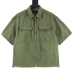 PRADA Nylon Zip-Front Utility Shirt Jacket | 2026 New Collection