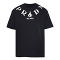 PRADA T-shirt with small figure graphic at the neckline
