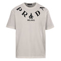 PRADA T-shirt with small figure graphic at the neckline