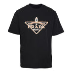 PRADA Inverted Triangle Logo Embroidered T-Shirt