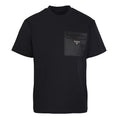 PRADA Velvet-Pocket T-Shirt with Triangle Logo Plaque