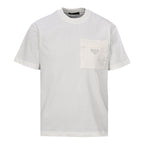 PRADA Velvet-Pocket T-Shirt with Triangle Logo Plaque