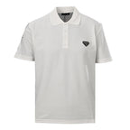 Prada Metal Triangle Logo Polo Shirt