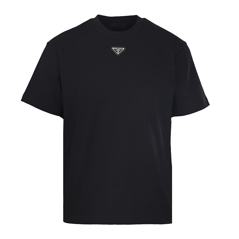 Prada T-Shirt with Under-Collar Triangle Logo