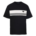 Prada Striped Panel T-Shirt with Triangle Logo
