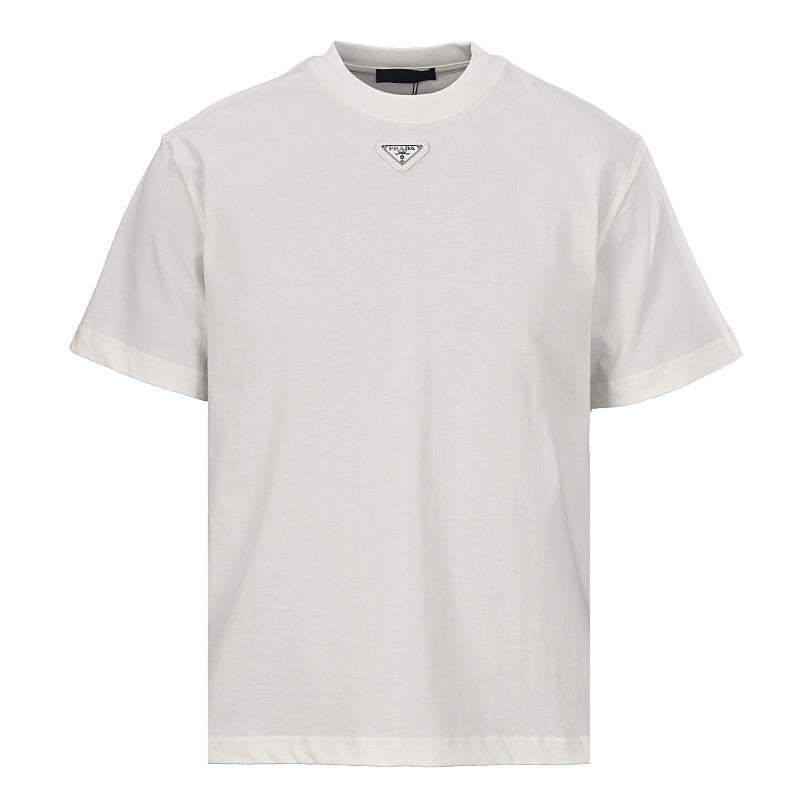 Prada T-Shirt with Under-Collar Triangle Logo