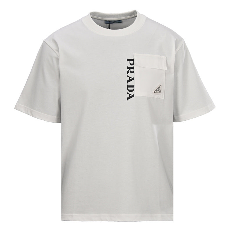 Prada Printed Pocket T-Shirt with Triangle Logo