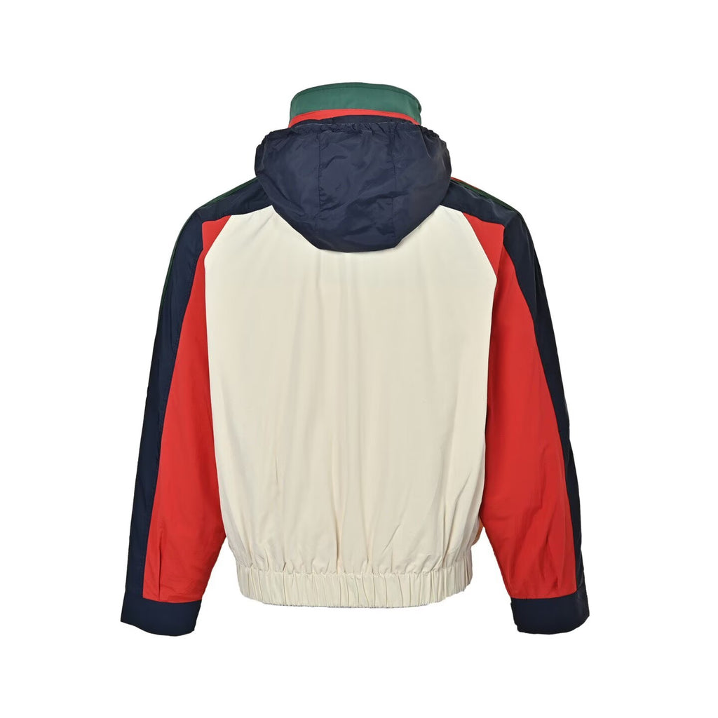 Gucci Web Stripe Colour-Block Hooded Jacket