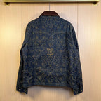 LOUIS VUITTON Monogram Embroidered Denim Jacket | Corduroy Collar | Dark Indigo | EU 46–52