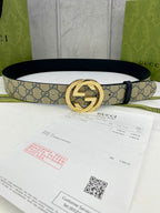 Gucci Classic Men's Belt — Gold Buckle & Silver Buckle