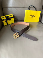 Fendi Men's Leather Belt Buckle Classic Dress Waist Belt for Jeans Trousers Coat Casual Formal
