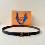 Women's Louis Vuitton Monogram Belt | LV Gold Buckle | Luxury Leather