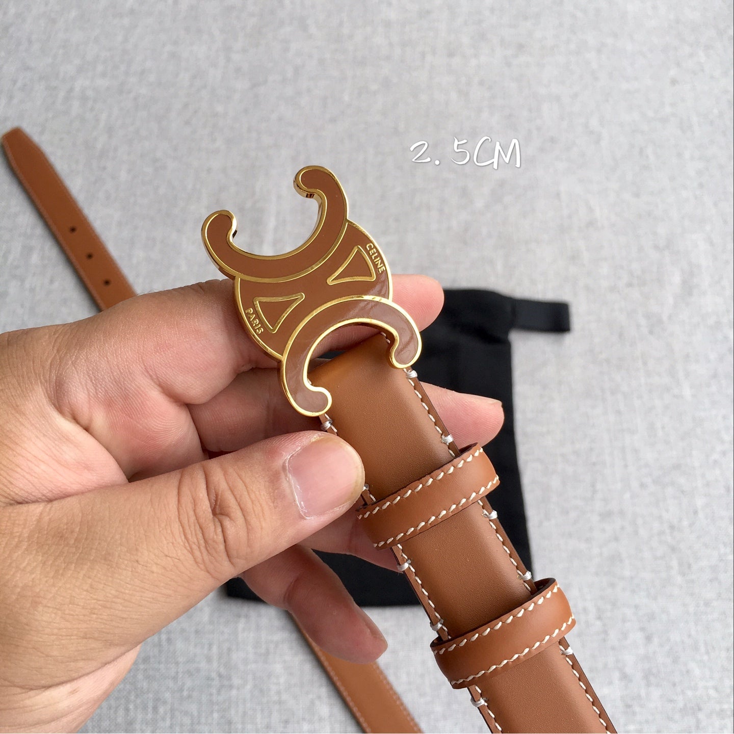 Women's Genuine Leather Belt with Triomphe Buckle | Celine