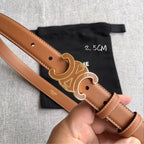 Women's Genuine Leather Belt with Triomphe Buckle | Celine