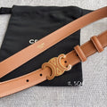 Women's Genuine Leather Belt with Triomphe Buckle | Celine