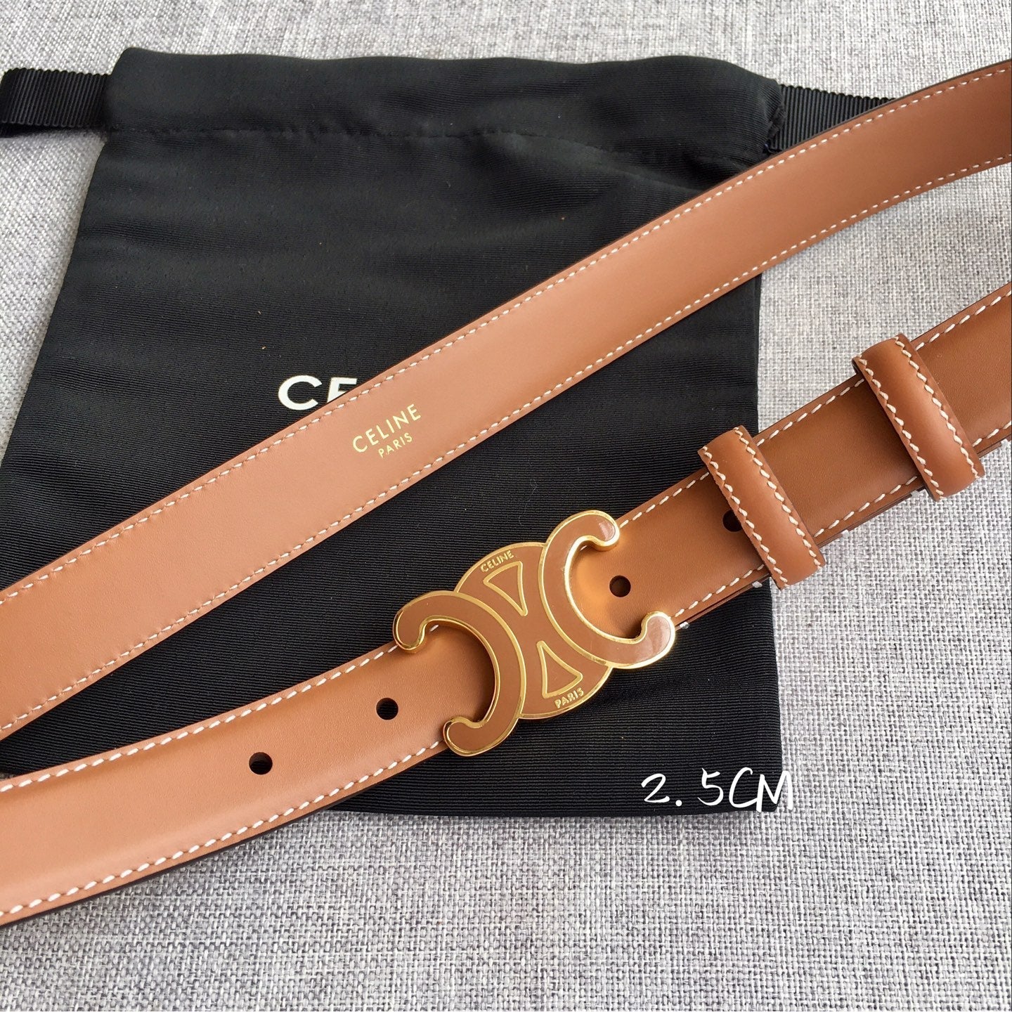 Women's Genuine Leather Belt with Triomphe Buckle | Celine