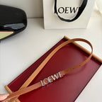 Women's Loewe Leather Belt | Anagram Gold Buckle | Dress & Casual