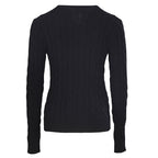 Ralph Lauren Cable-Knit V-Neck Sweater - Black - view 3