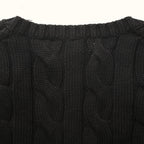Ralph Lauren Cable-Knit V-Neck Sweater - Black - view 6