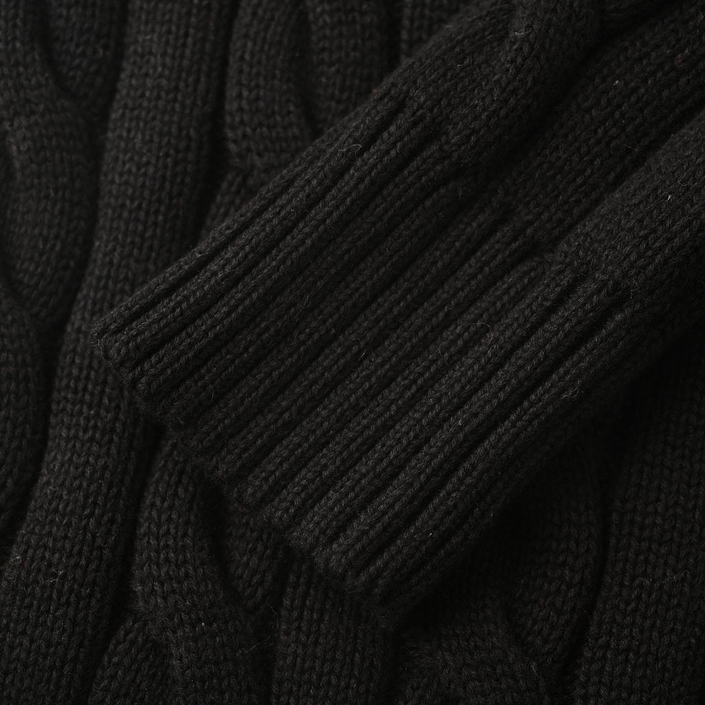 Ralph Lauren Cable-Knit V-Neck Sweater - Black - view 7