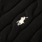 Ralph Lauren Cable-Knit V-Neck Sweater - Black - view 8