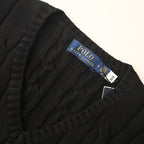 Ralph Lauren Cable-Knit V-Neck Sweater - Black - view 9