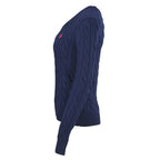 Ralph Lauren Cable-Knit V-Neck Sweater - Navy - view 2