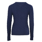 Ralph Lauren Cable-Knit V-Neck Sweater - Navy - view 3