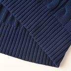 Ralph Lauren Cable-Knit V-Neck Sweater - Navy - view 5