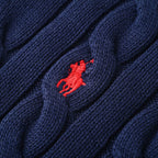 Ralph Lauren Cable-Knit V-Neck Sweater - Navy - view 8