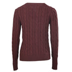 Ralph Lauren Cable-Knit V-Neck Sweater - Burgundy - view 3