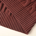 Ralph Lauren Cable-Knit V-Neck Sweater - Burgundy - view 5