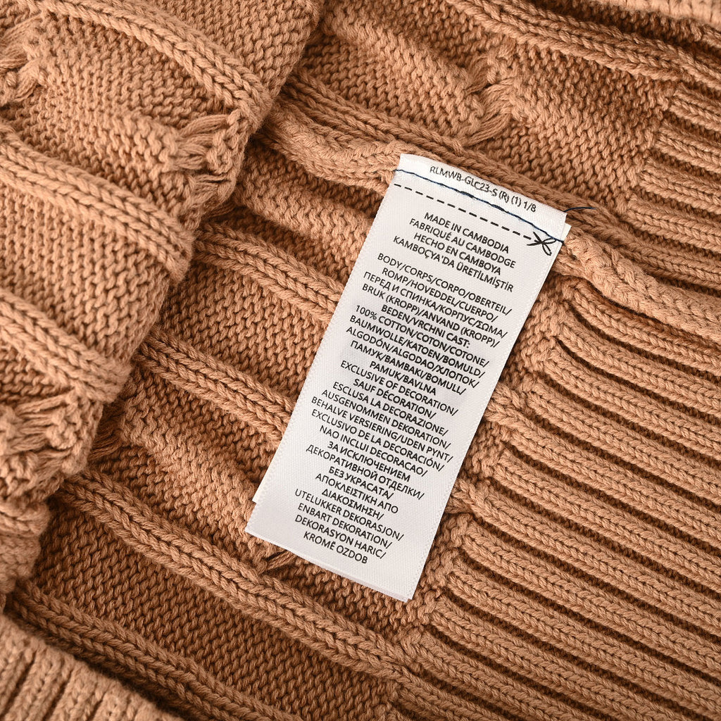 Ralph Lauren Cable-Knit V-Neck Sweater - Camel - view 4
