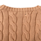 Ralph Lauren Cable-Knit V-Neck Sweater - Camel - view 6
