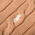 Ralph Lauren Cable-Knit V-Neck Sweater - Camel - view 8