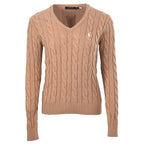 Ralph Lauren Cable-Knit V-Neck Sweater - Camel - view 20