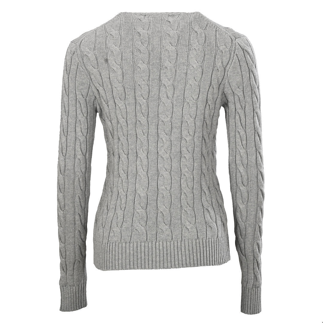 Ralph Lauren Cable-Knit V-Neck Sweater - Gray - view 3