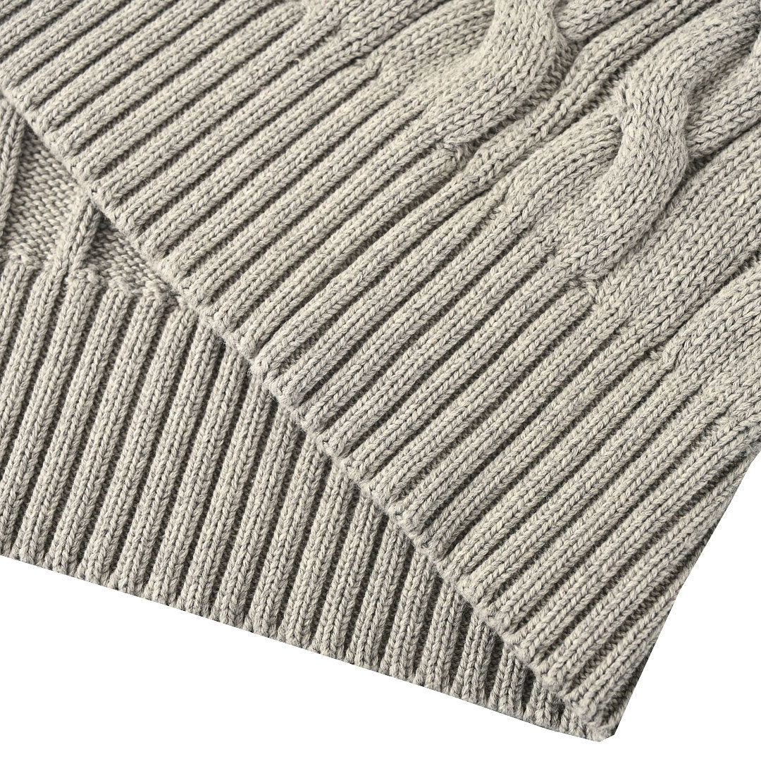 Ralph Lauren Cable-Knit V-Neck Sweater - Gray - view 5