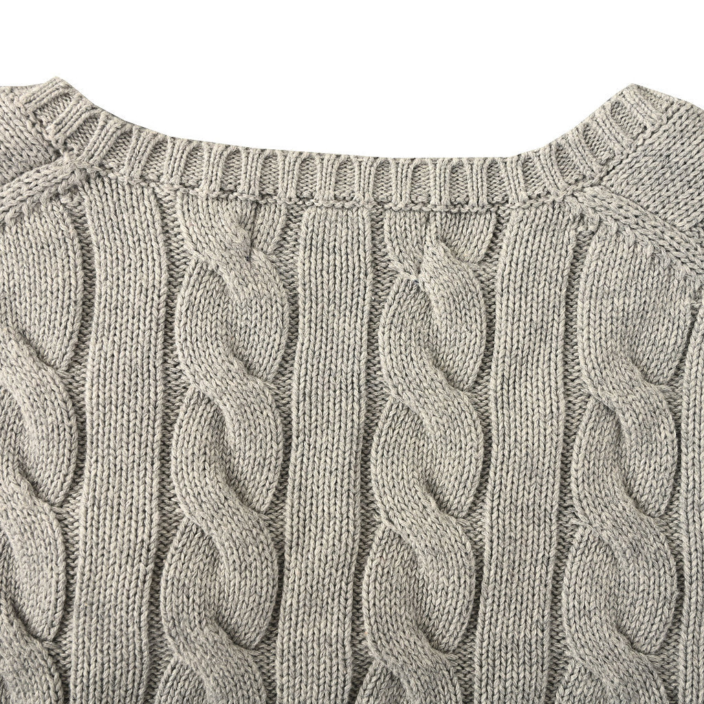 Ralph Lauren Cable-Knit V-Neck Sweater - Gray - view 6