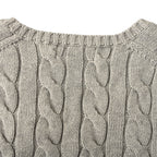 Ralph Lauren Cable-Knit V-Neck Sweater - Gray - view 6