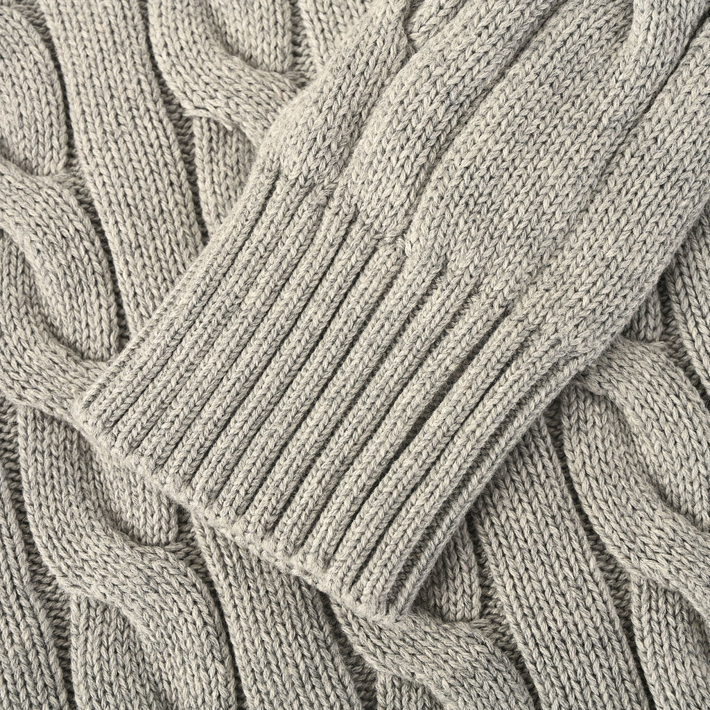 Ralph Lauren Cable-Knit V-Neck Sweater - Gray - view 7