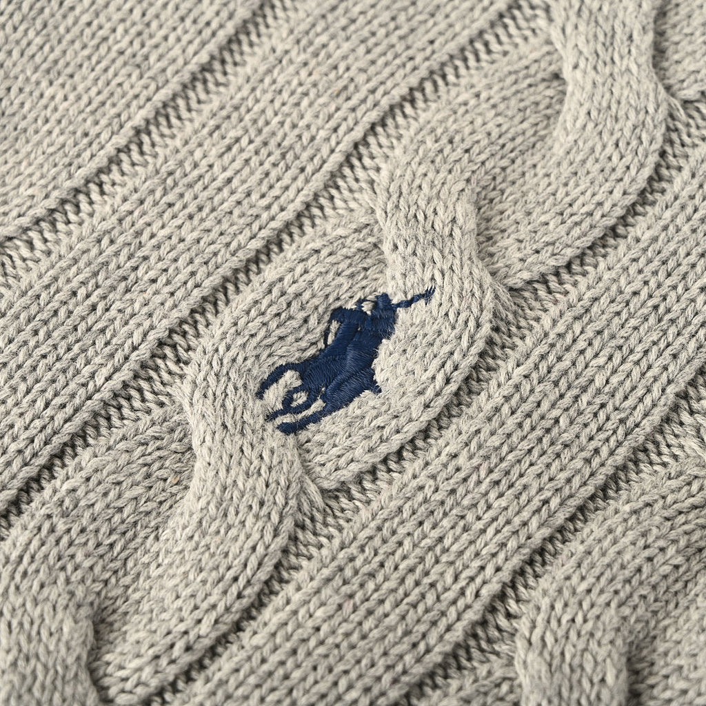 Ralph Lauren Cable-Knit V-Neck Sweater - Gray - view 8