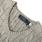 Ralph Lauren Cable-Knit V-Neck Sweater - Gray - view 9