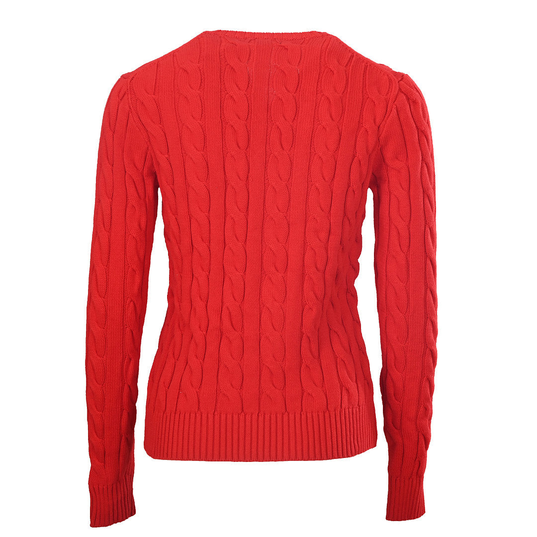 Ralph Lauren Cable-Knit V-Neck Sweater - Red - view 3