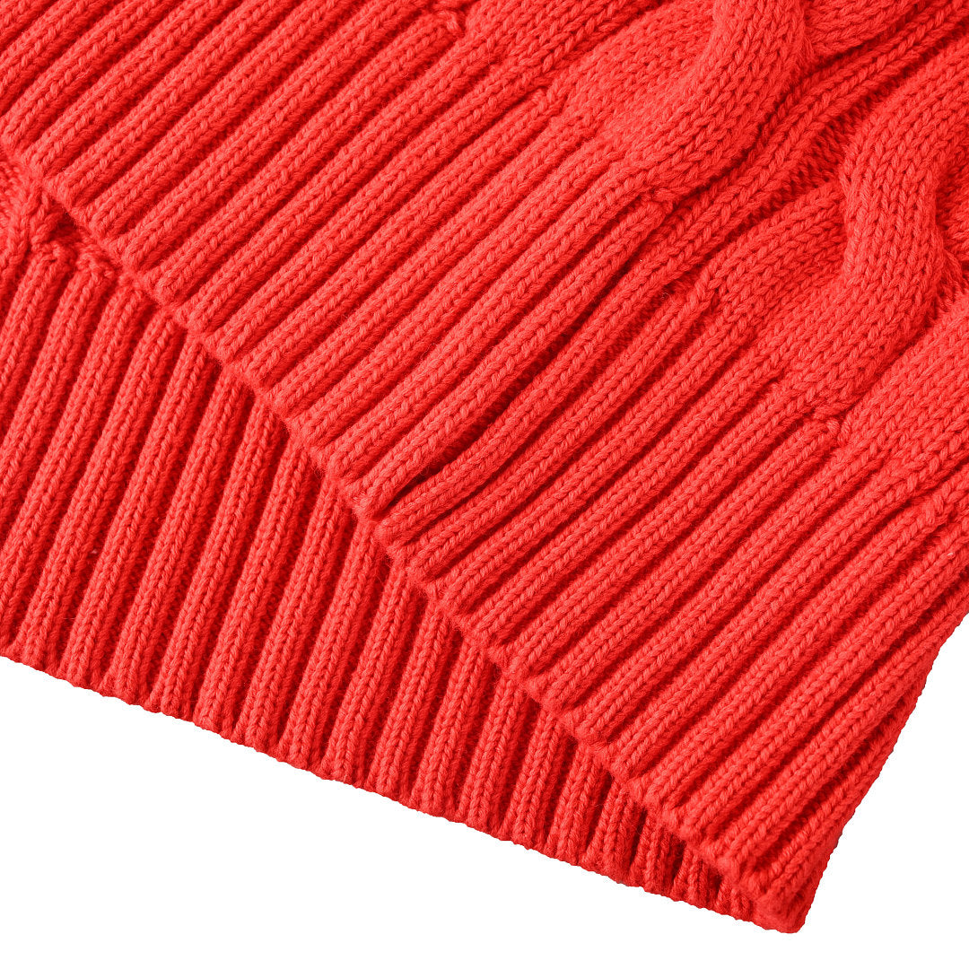 Ralph Lauren Cable-Knit V-Neck Sweater - Red - view 5